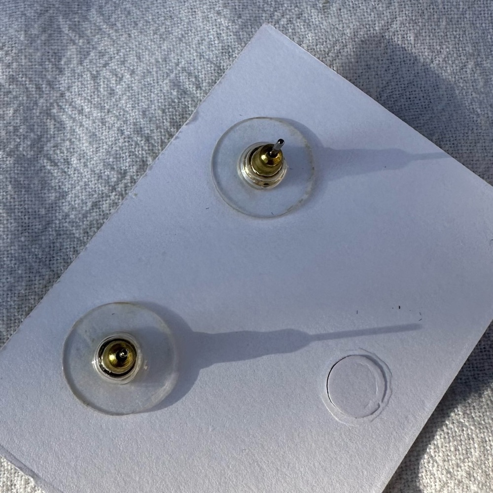 Simulated Pink Sapphire Princess Cut CZ Studs - Picture 8 of 10